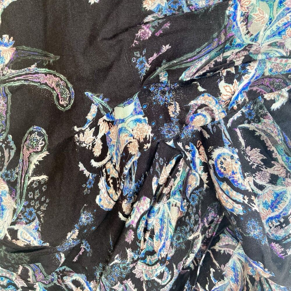 IRO Cartina Draped Asymmetrical Skirt Black with Paisley Flower Print Sz 4/S NEW - Picture 6 of 10